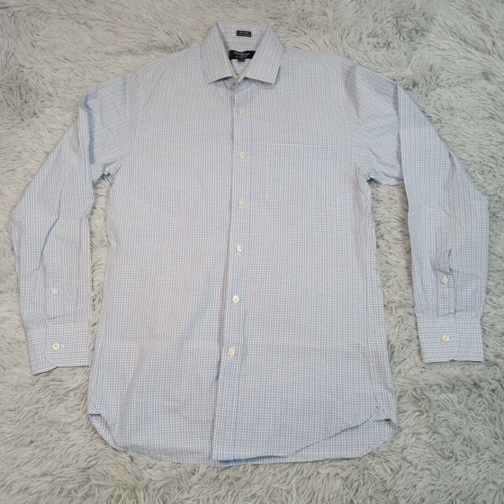 J. Crew Mens Shirt Blue S Button Up Pocket S 14 14.5 Preppy‎ Thompson Shirtings